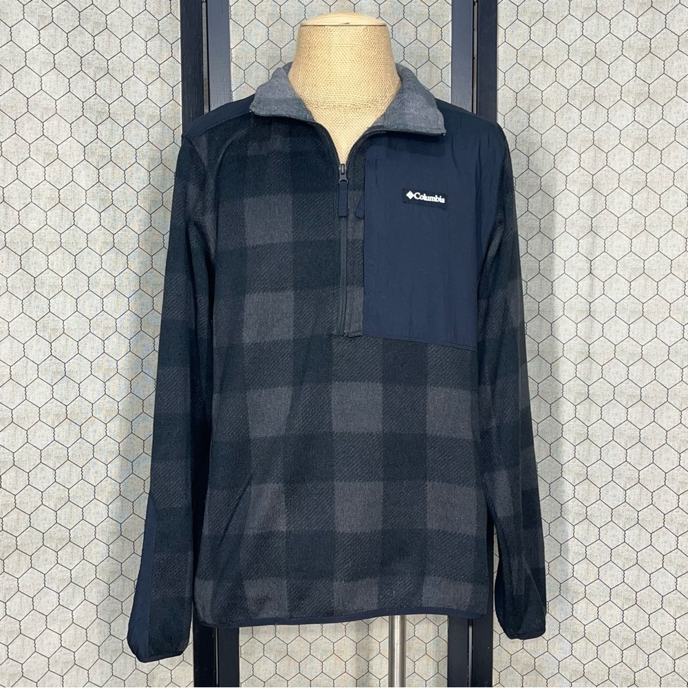 Men’s Columbia Sweater Weather Plaid Print Half Zip Pullover